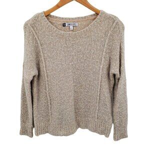 Jennifer Lopez Womens Pink Sparkle Sweater Size XS Long Sleeve Crew Neck